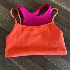 FP Movement by Free People Orange and Pink Tank Top
